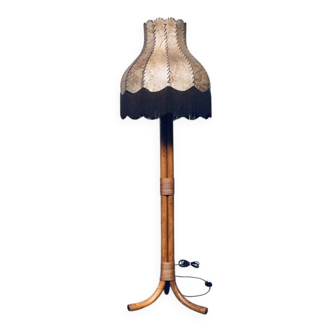 Vintage bamboo floor lamp, Italy, 1970s