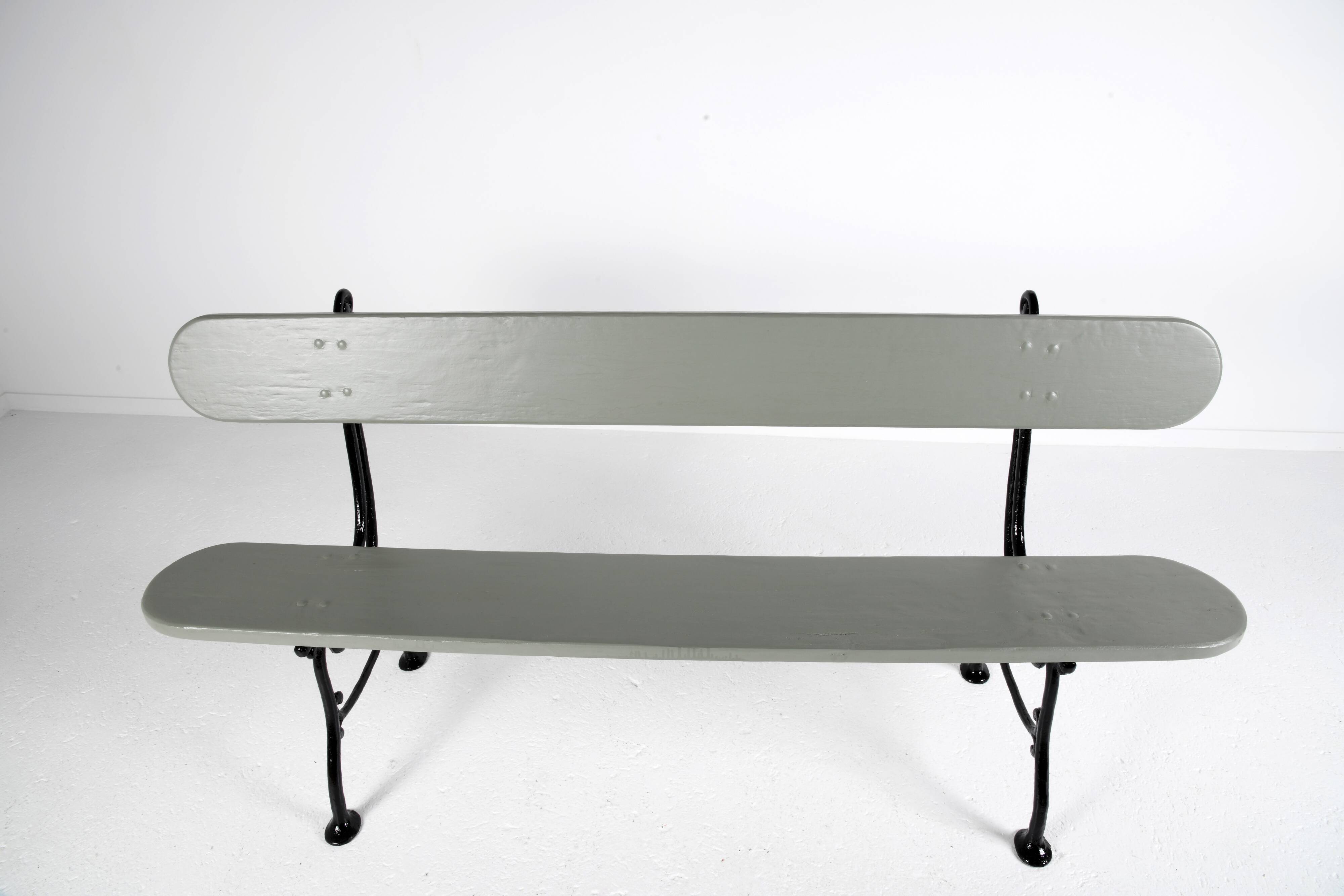 Cast iron and wood garden bench