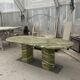 Large green marble oval dining table by my habitat design