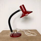 Vintage flexible burgundy metal desk lamp
