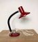 Vintage flexible burgundy metal desk lamp