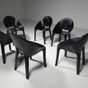 Set of six "Lira" dining chairs by Mario Bellini for Cassina, Italy, 1980s.