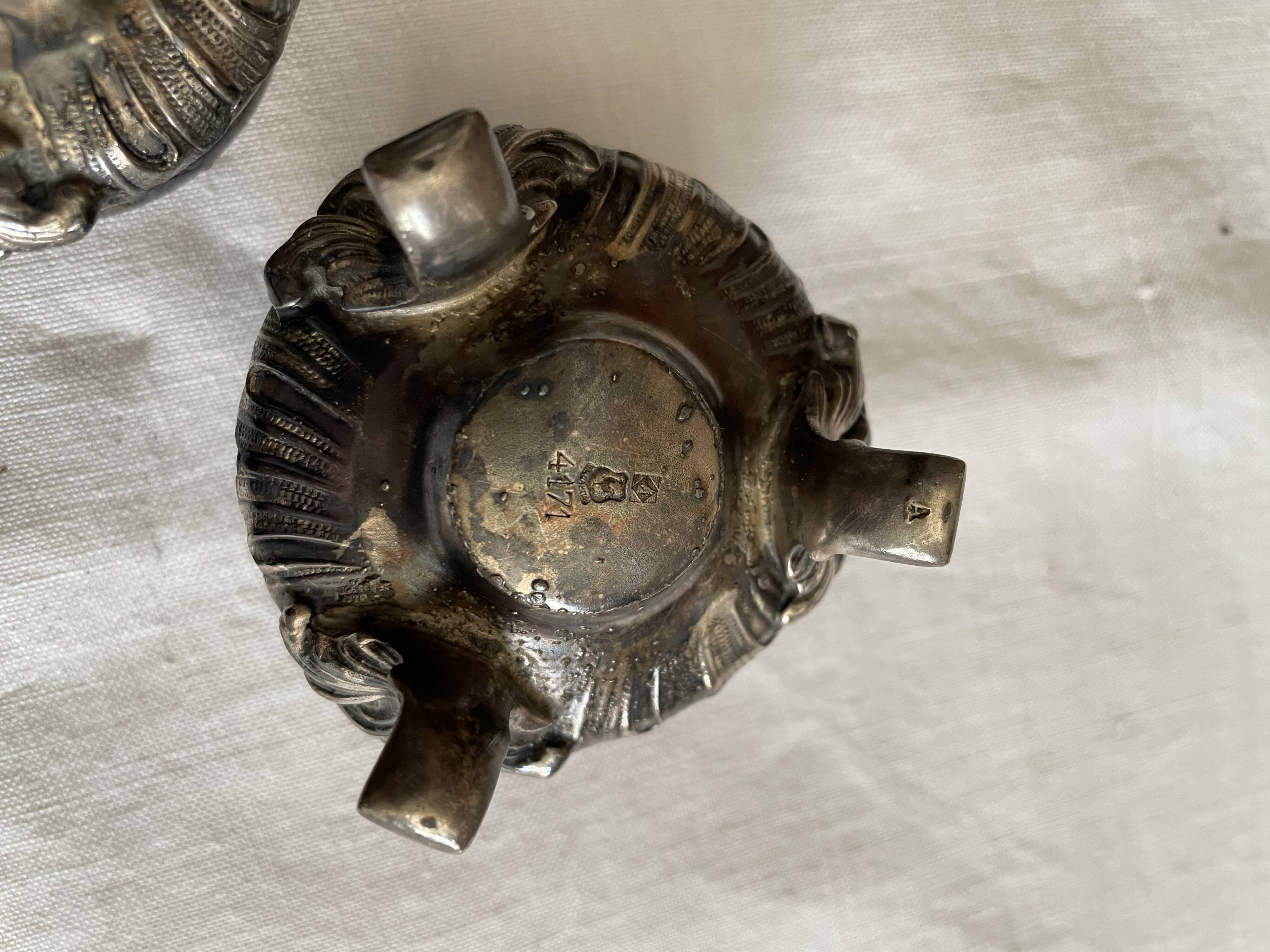 Pair of metal salt shakers