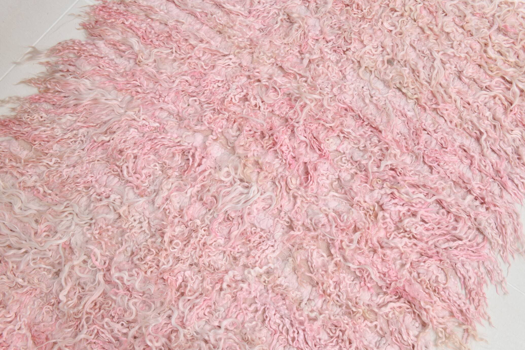 Tapis de couloir turc vintage rose pastel doux 3x10, 110x313 cm SK 70357