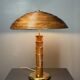 Midcentury pencil reed rattan bamboo and brass table lamp, 1960s
