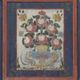 Cabinet de mariée en folk art peint antique de ferme rustique 1863