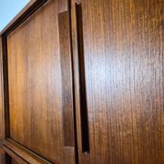 Teak and rosewood enfilade with drawers and doors in marquetry, Denmark, 1950.