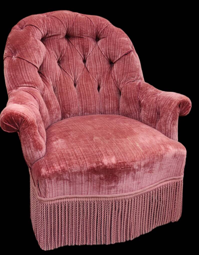 Old Napoleon III toad armchair