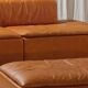 Paione modular sofa in brown leather, Claudio Salocchi, 1960s