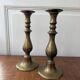 2 large brass candle holders