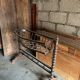 Antique turned wooden cradle