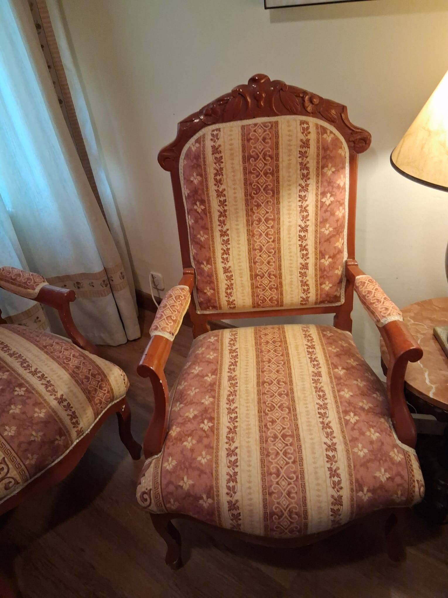 Restored complete antique Isabeline salon, Louis XV style.