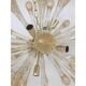 Sputnik Chandelier in Murano Glass with Gold Air Drops and Metal Frame