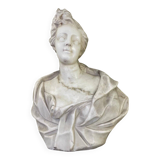 Female bust in Carrara marble, late 18th century, Northern Italy.