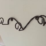 Vintage wrought iron wall coat rack