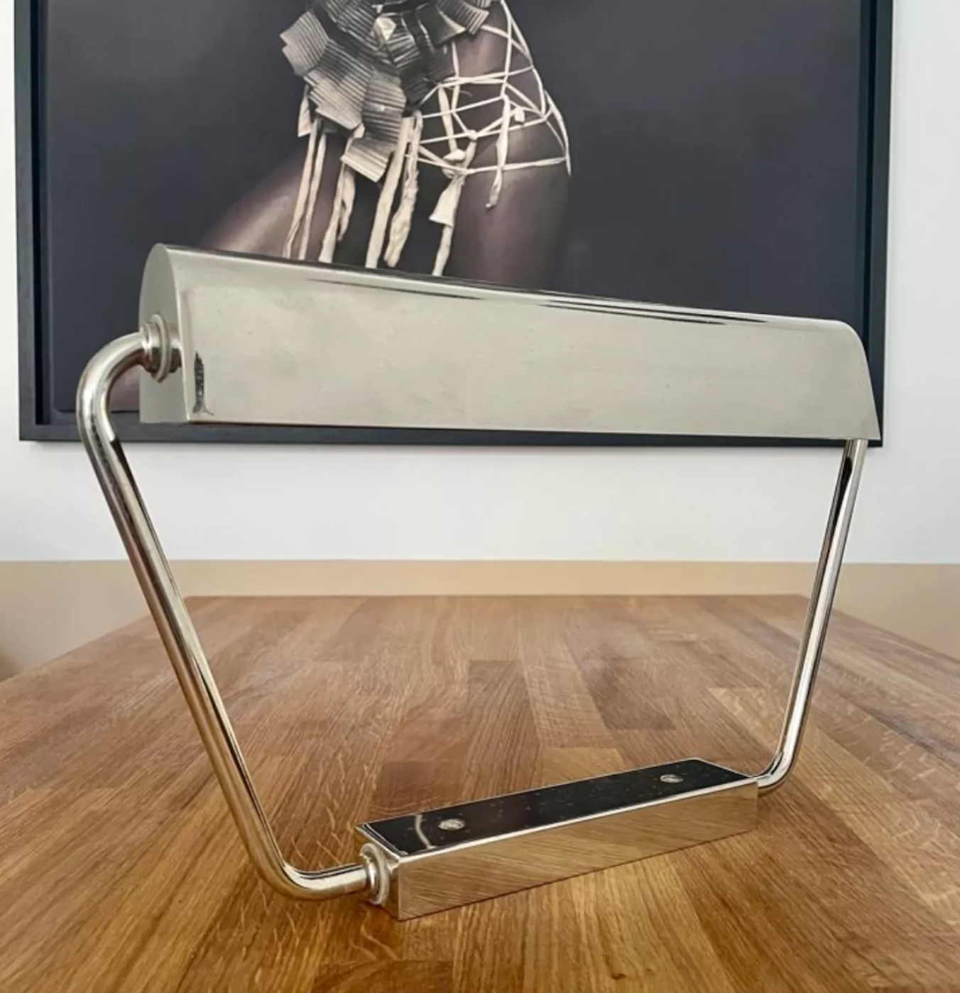 Vintage adjustable modernist wall lamp, chromed metal, France 1960