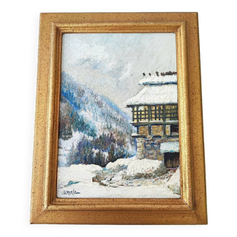 Oil painting - winter landscape
