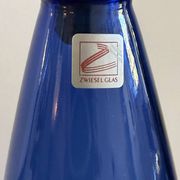 Large Vintage Cobalt Blue Art Glass Carafe by Zwiesel Glas – Mid-Centu