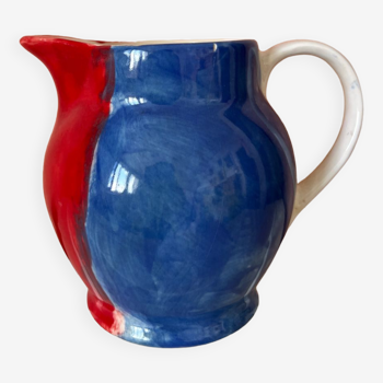 Ceramic pitcher blue white red Emma Bridgewater Pottery Café Made in England