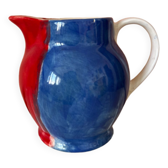 Pichet en céramique bleu blanc rouge Emma Bridgewater Pottery Café Made in England