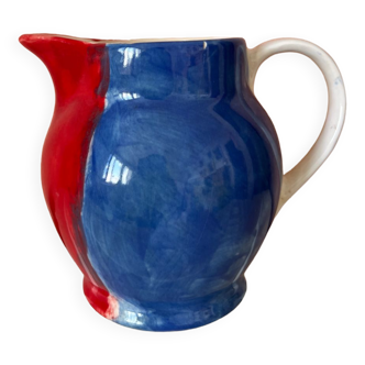 Ceramic pitcher blue white red Emma Bridgewater Pottery Café Made in England