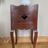 St Louis XV bedside table, 19th century, in solid walnut