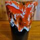 Vintage Vallauris 70s orange red and brown vase