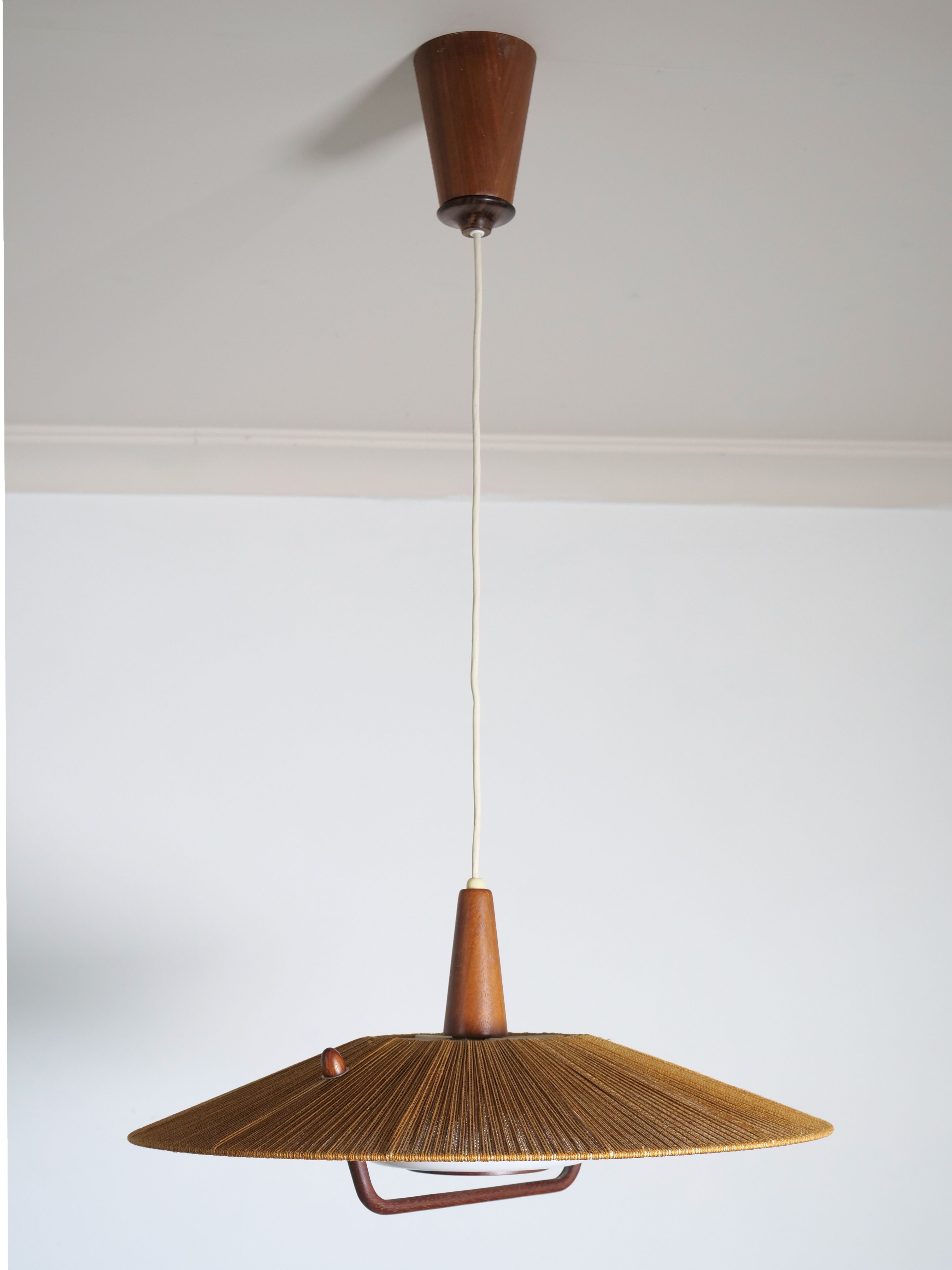 Rope and teak teak hanging lamp teuchde leuchten