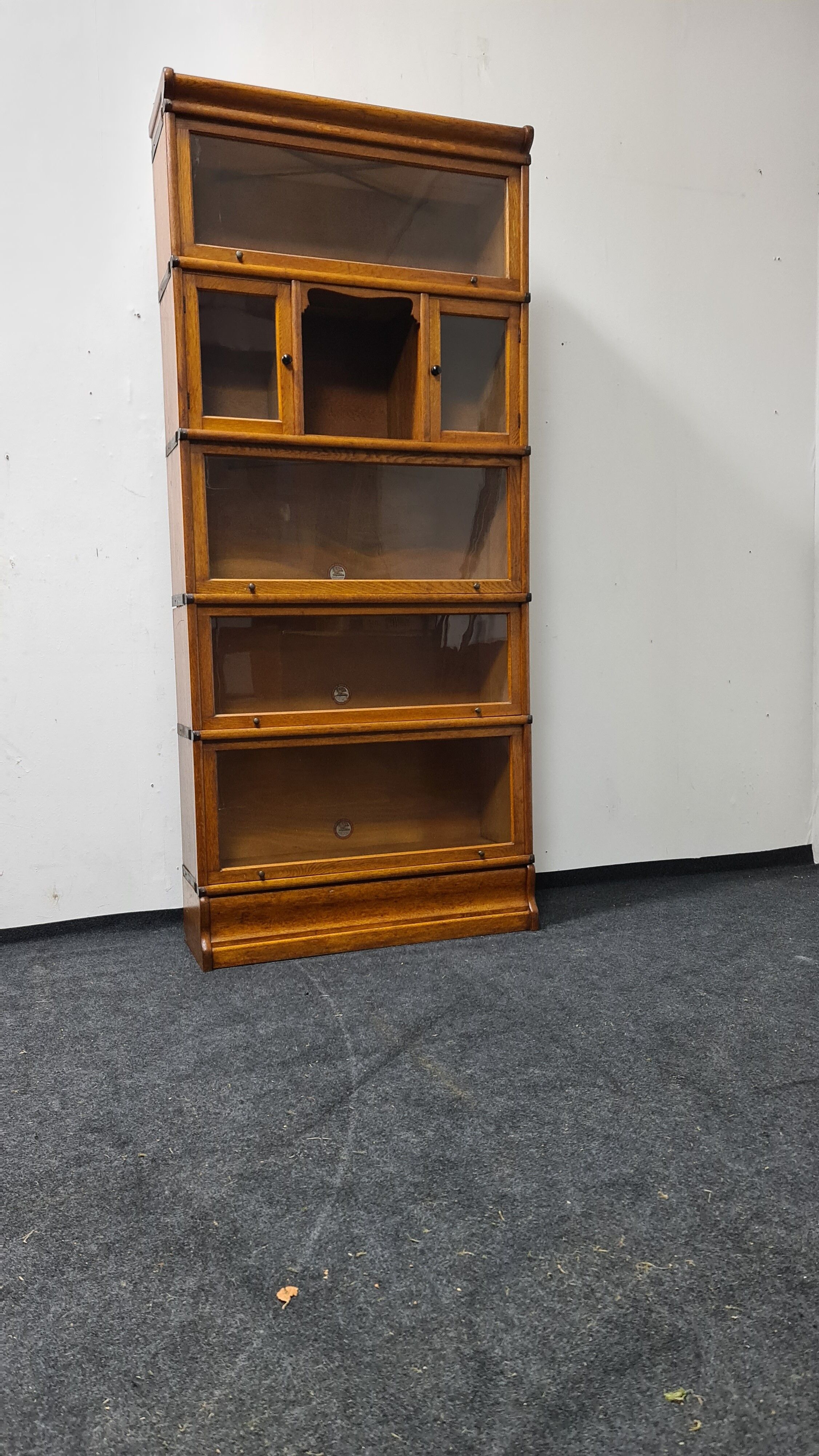 Bibliothèque Barristers en chêne vintage par Heinrich Zeiss Allemagne