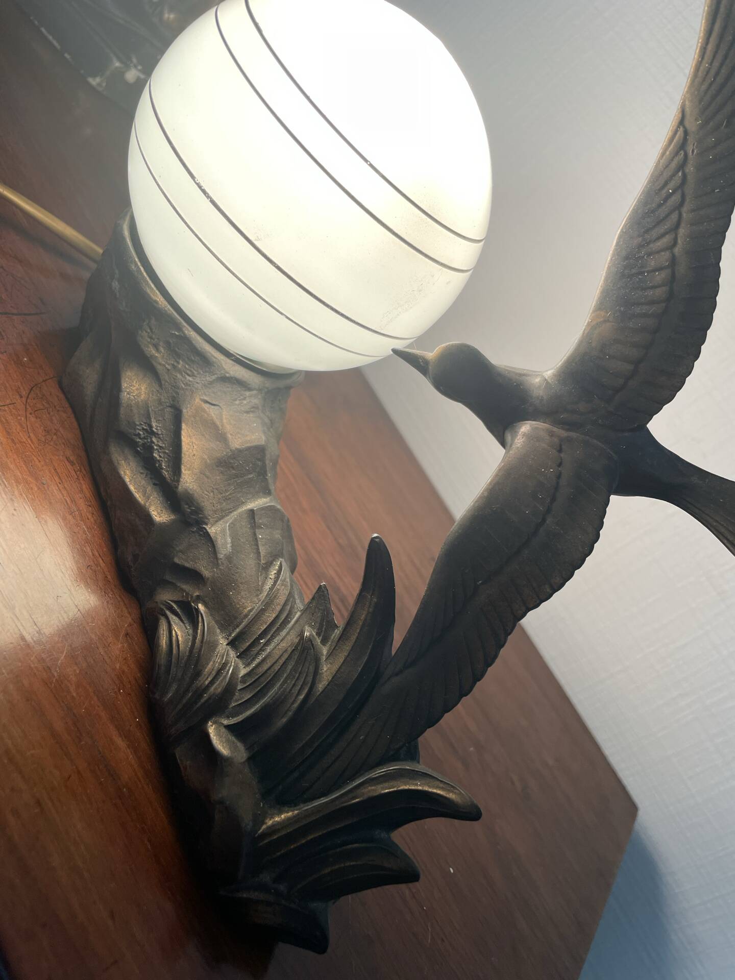 Art Deco night light circa 1930 swallow/seagull
