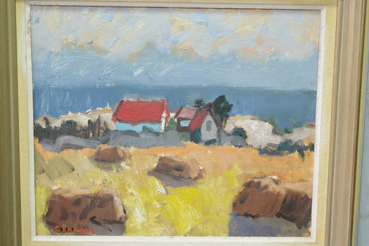 Gunnar Ekdahl,  Swedish Modern Landscape, Oil on Panel, 1960s, Framed