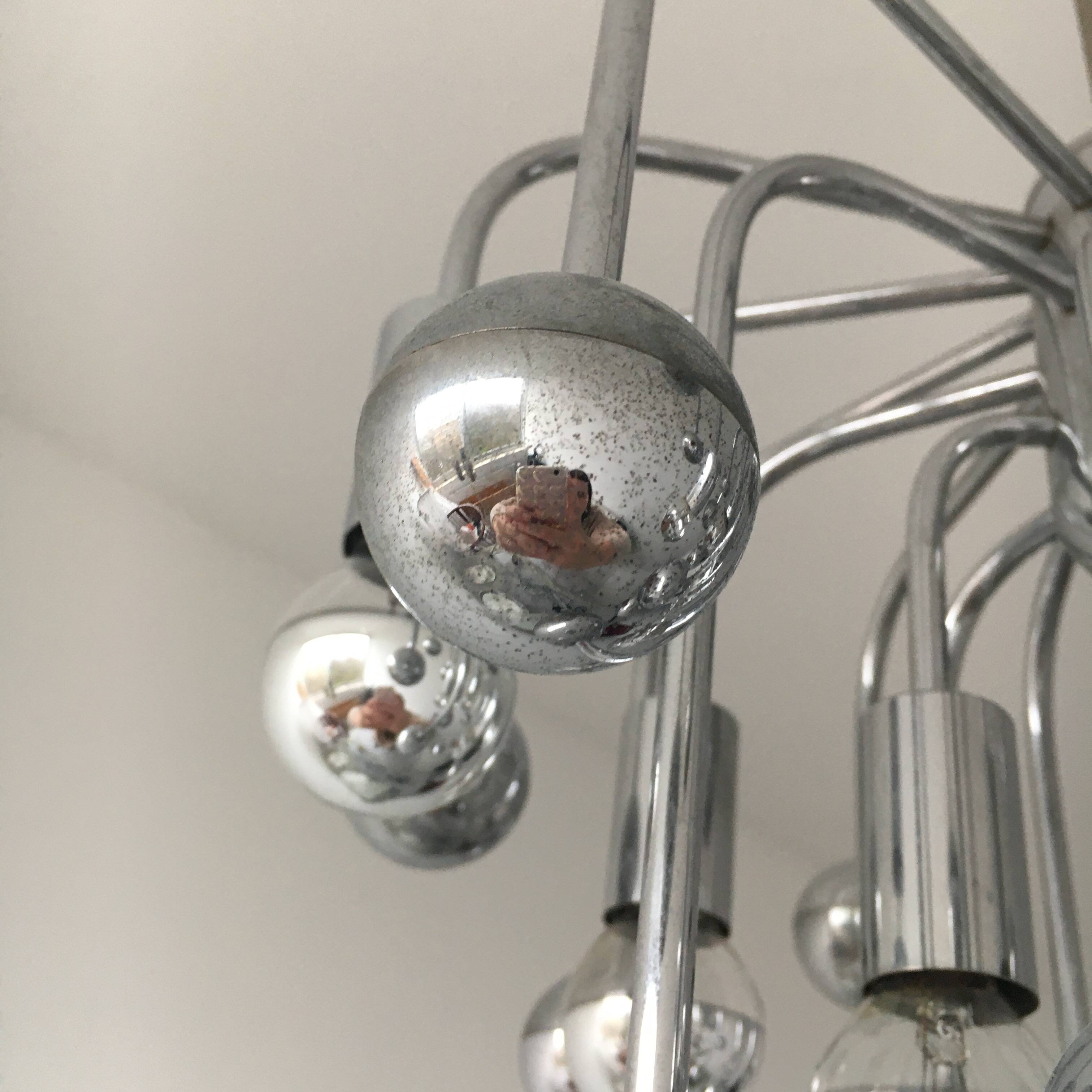 Space age sixties design sputnik hanging lamp, 1960’s
