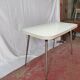 Kitchen table in formica white vintage 60s