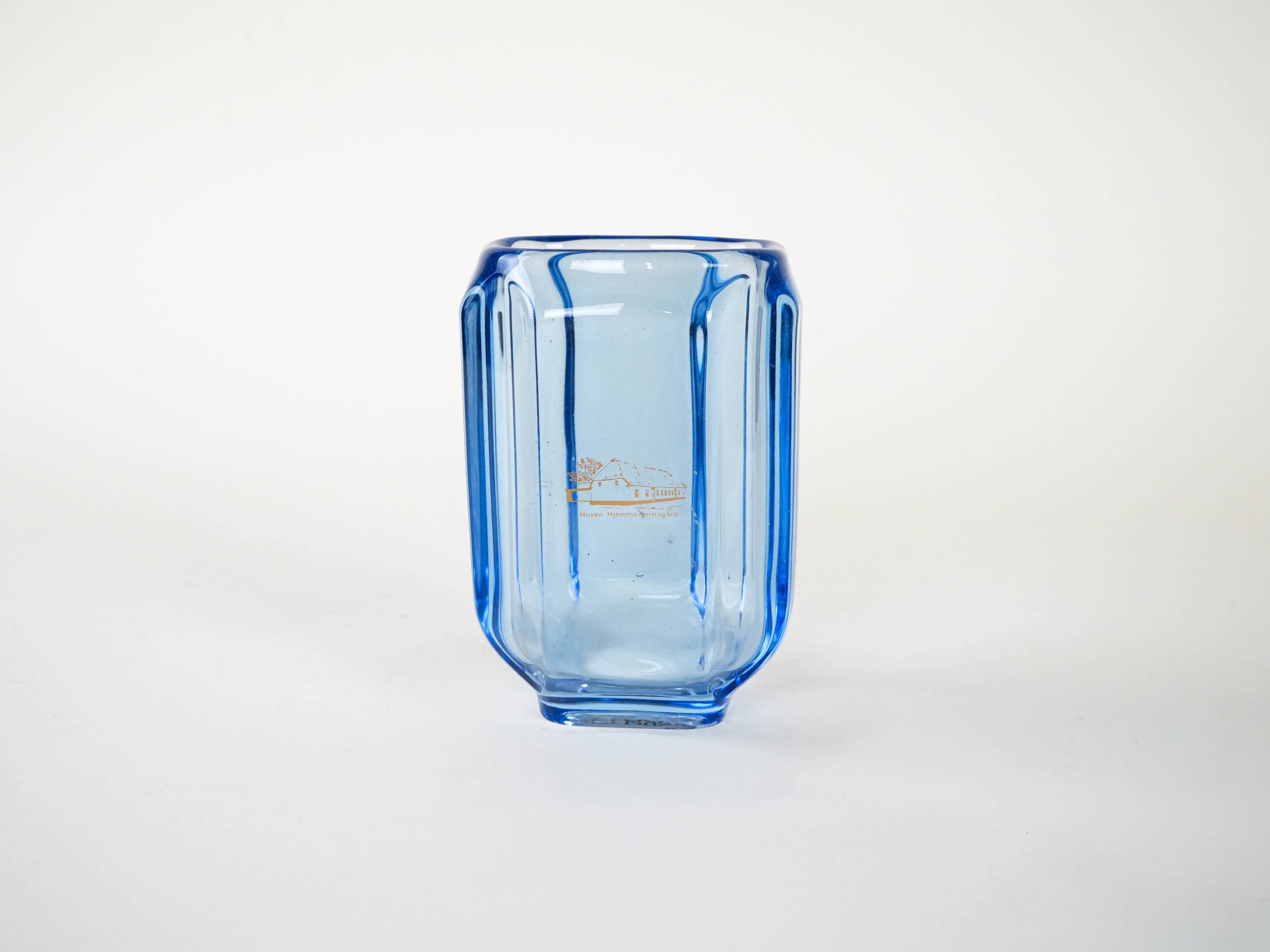 Blue glass vase, Danish design, 1960s, made in Denmark