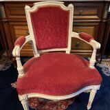 18th century Louis XVI red velvet cabriolet armchair