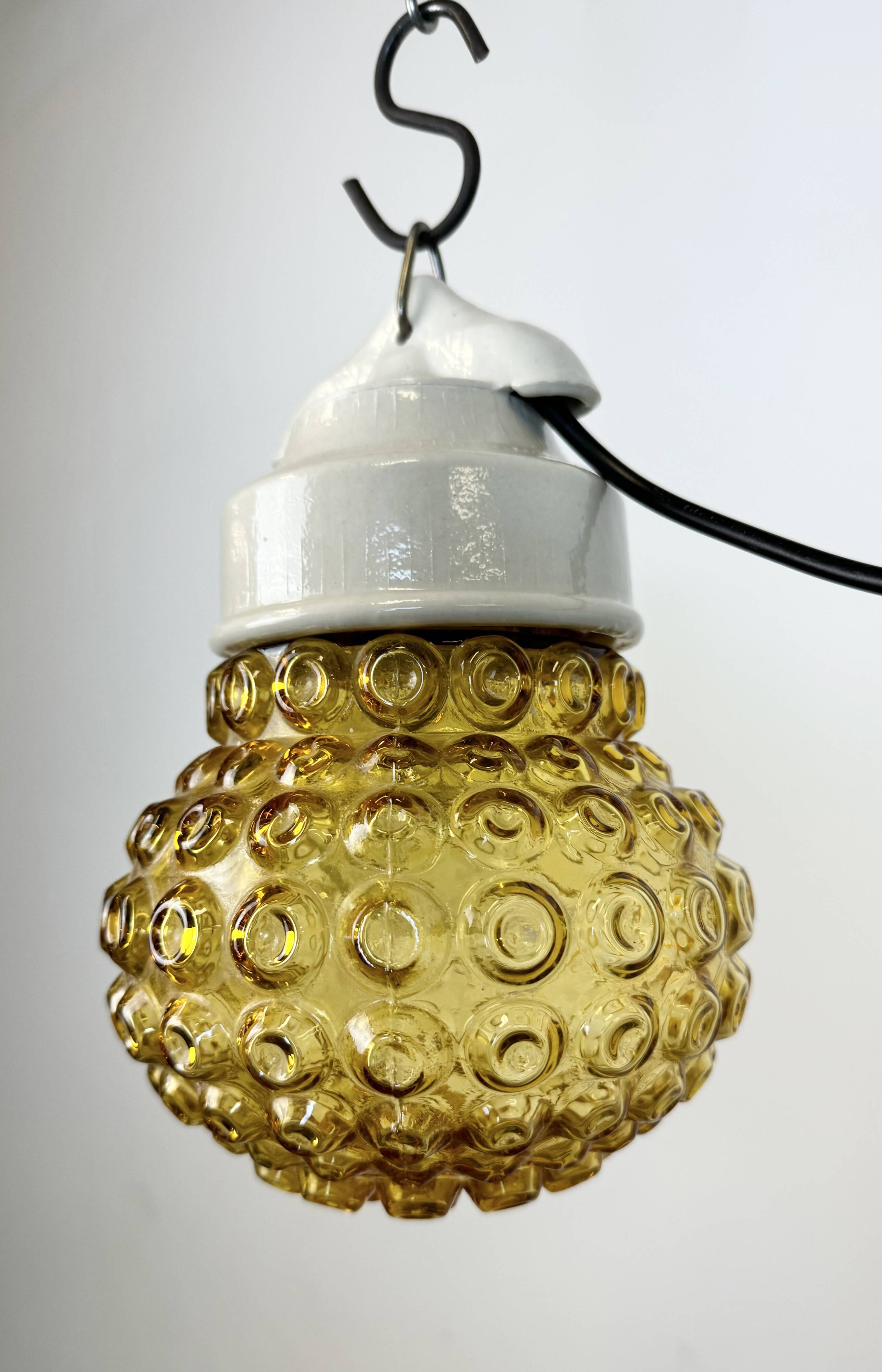 Vintage White Porcelain Pendant Light, 1970s