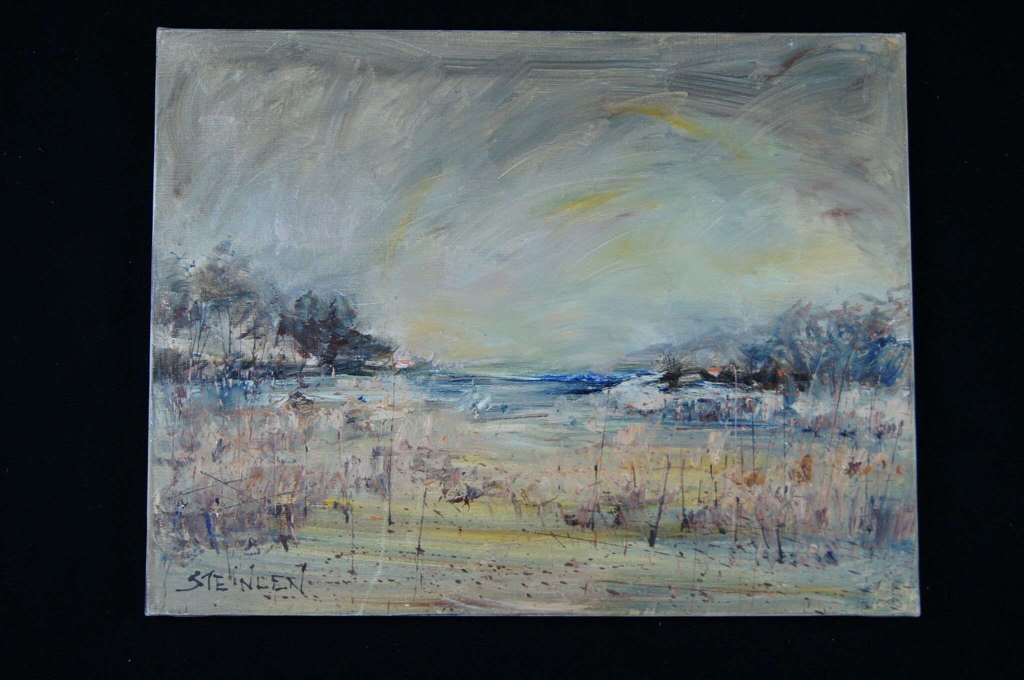 Aimé Daniel Steinlen (1923-1996) "The Sleeping Waters", oil on canvas signed