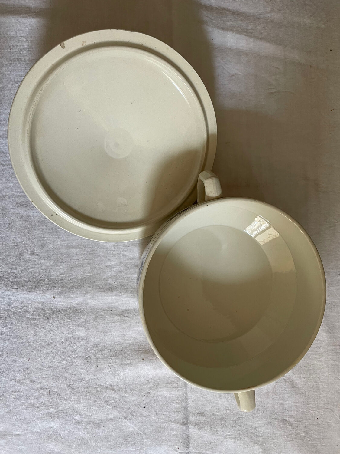 French Digoin Sarreguemines Soup Tureen Blue Flowers Made in France Earthenware