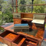 19th century flamed mahogany stepped desk