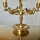 Lucien Gau empire style lamp in solid bronze gilded with bright gold "with swans"