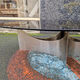 1970 coffee table in brushed steel