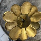 70s gold lotus wall light