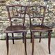 Pair of Thonet bistro chairs with flower decor, art nouveau