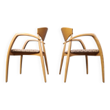 Fauteuils espagnols vintage en bois, lot de 6, années 1990