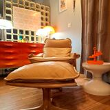 Pairs of armchairs and ottoman by Soda Galvano for Lied Mobler, Norway 1970