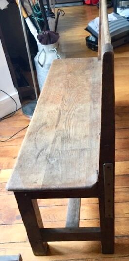 Old solid wood back bench