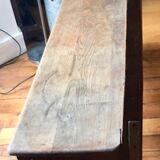 Old solid wood back bench