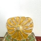Murano glass scallop bowl in Italy with gold glitter trim