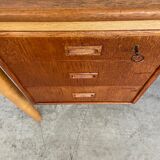 Vintage Danish desk in teak and oak by Børge Mogensen for Søborg Møbelfabrik, 1960s.