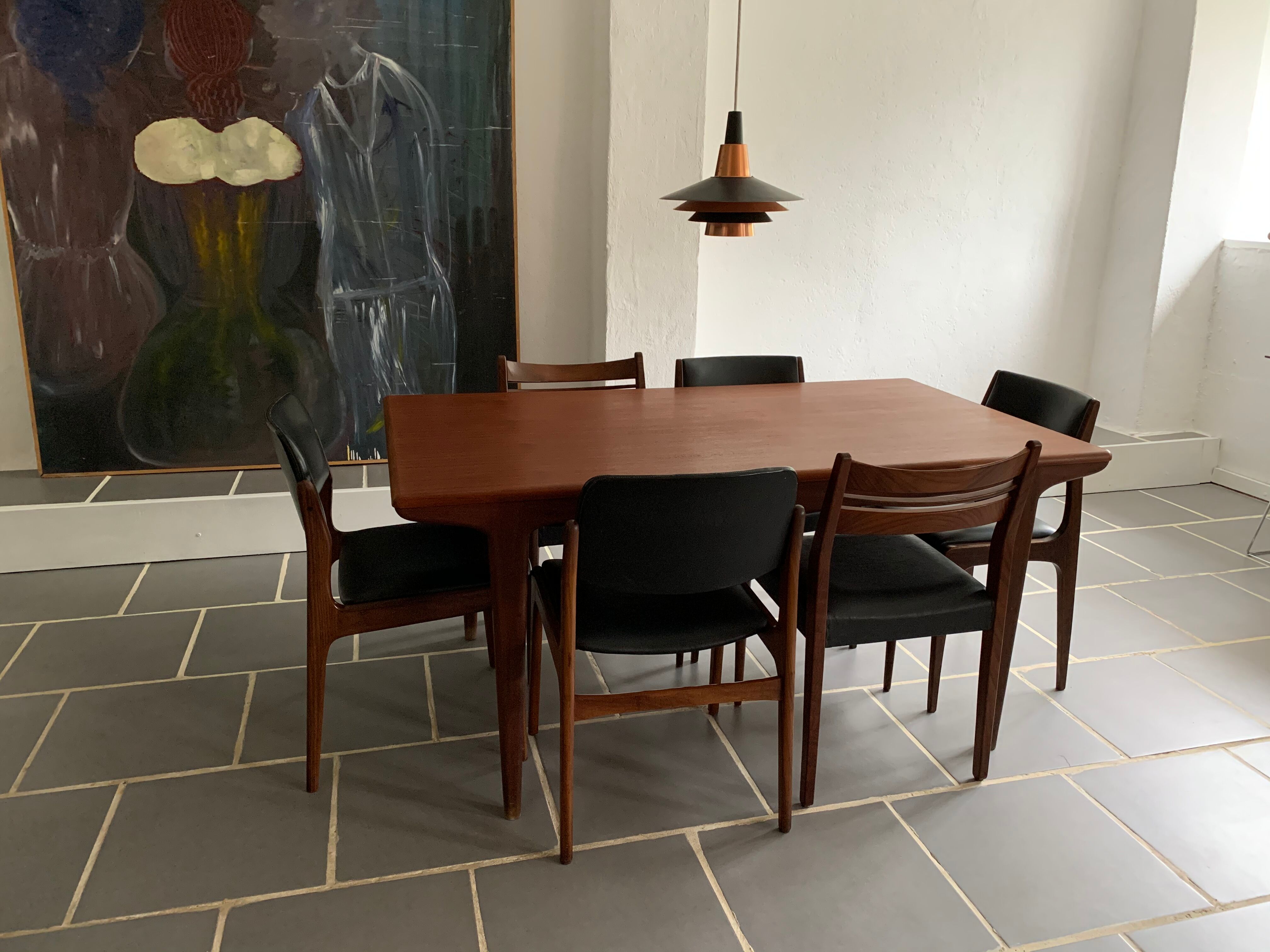 6 vintage mismatched Scandinavian teak chairs